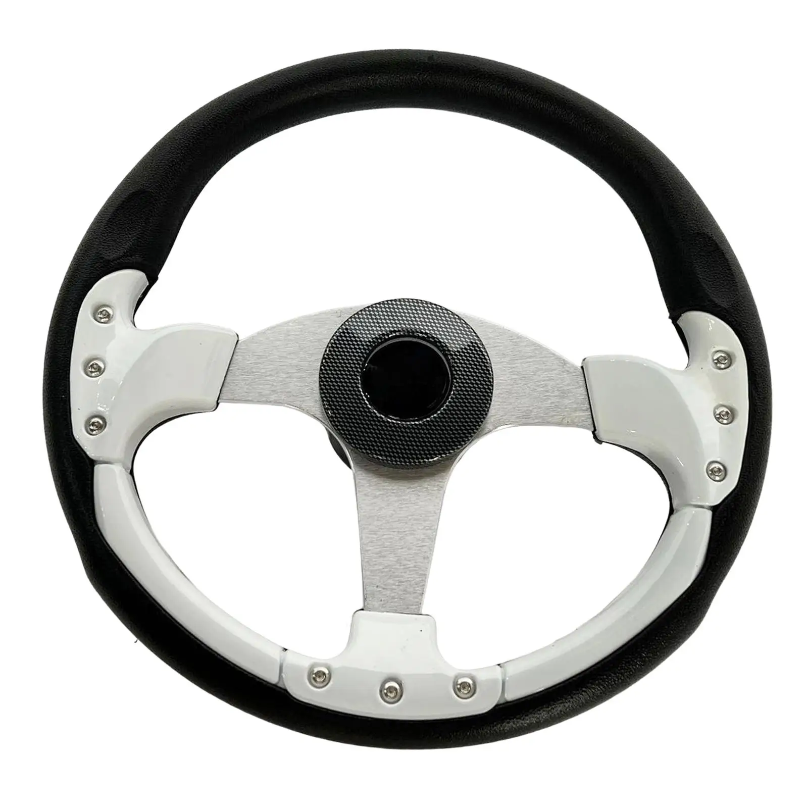 3 Spokes 13.8 inch Boat Steering Wheel 3/4 Tapered Shaft for Marine Boats