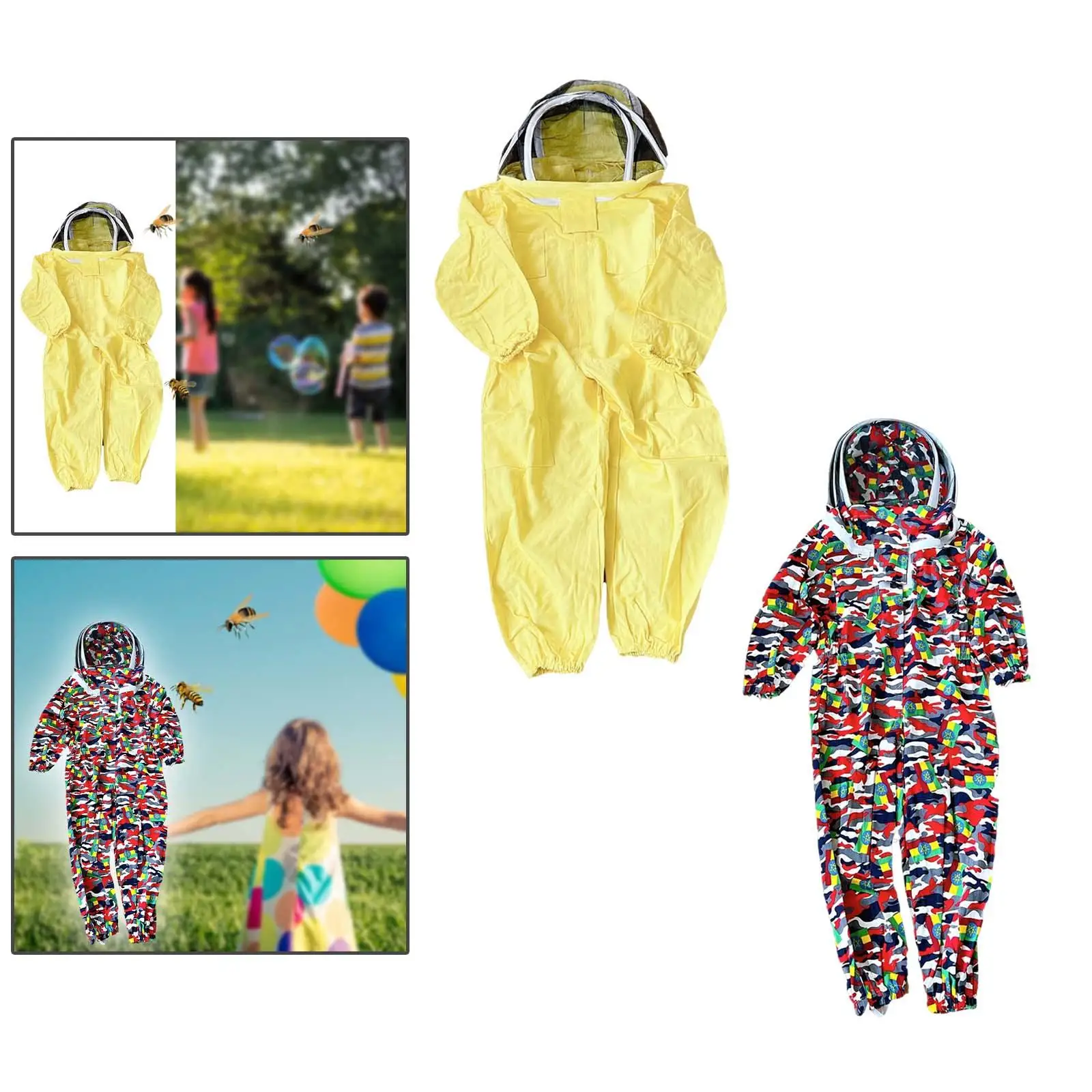 Kids Beekeeper Suit Beekeeping Suit Comfortable Protective Equipment with Ventilated Veil Hood for Boys Children Girls