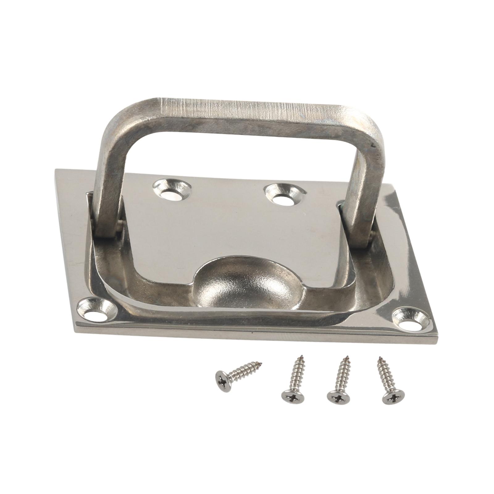 Boat Flush Hatch Repair Part with Mount Screws Boat Ring Hatches Pull Handle for Cabinet Locker Home Furniture Marine Yacht