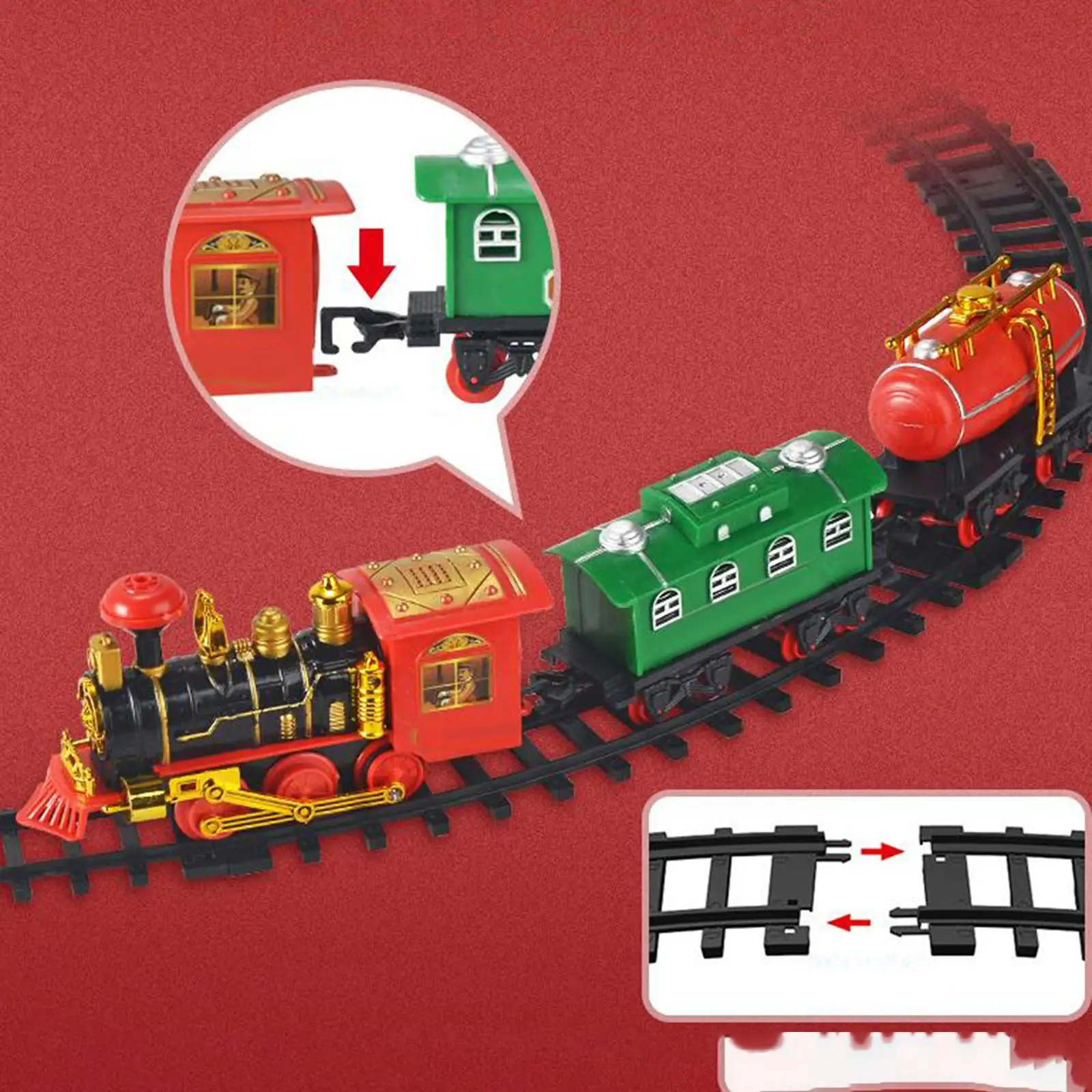 Electric Train Set Building Construction Set Railway Tracks Toy for Kids