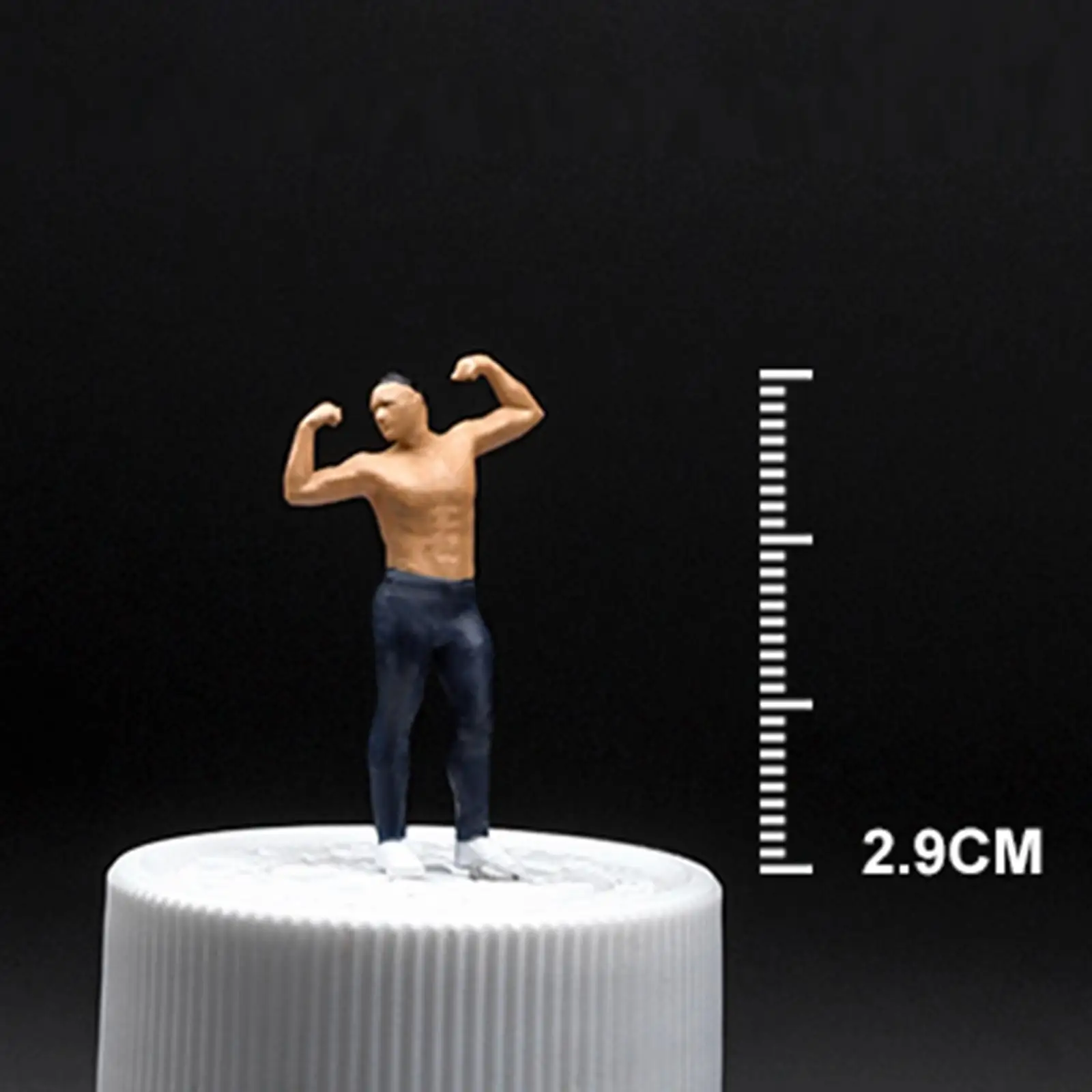 1/64 Mini Ornaments Miniature Figurines Model Realistic Shape for Home Decoration Waterproof Multifunctional for Bodybuilder