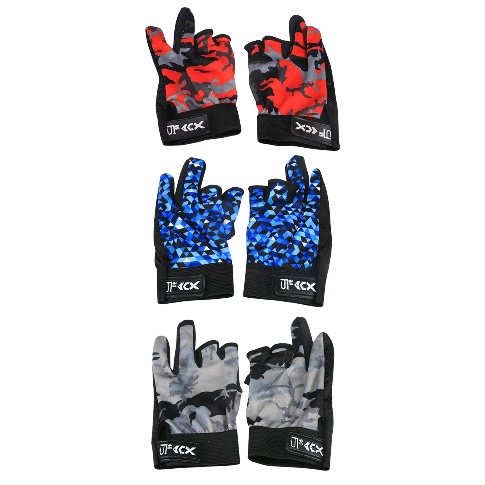 Anti-Slip Ice Fishing Gloves for Men Women Skidproof 3 Fingerless Gloves for