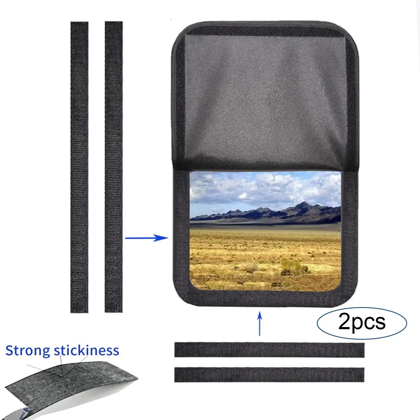 RV Door Window Fabric Protective Protective Travel Trailer Windshield Collapsible Black Sunshade for Trailers Campers