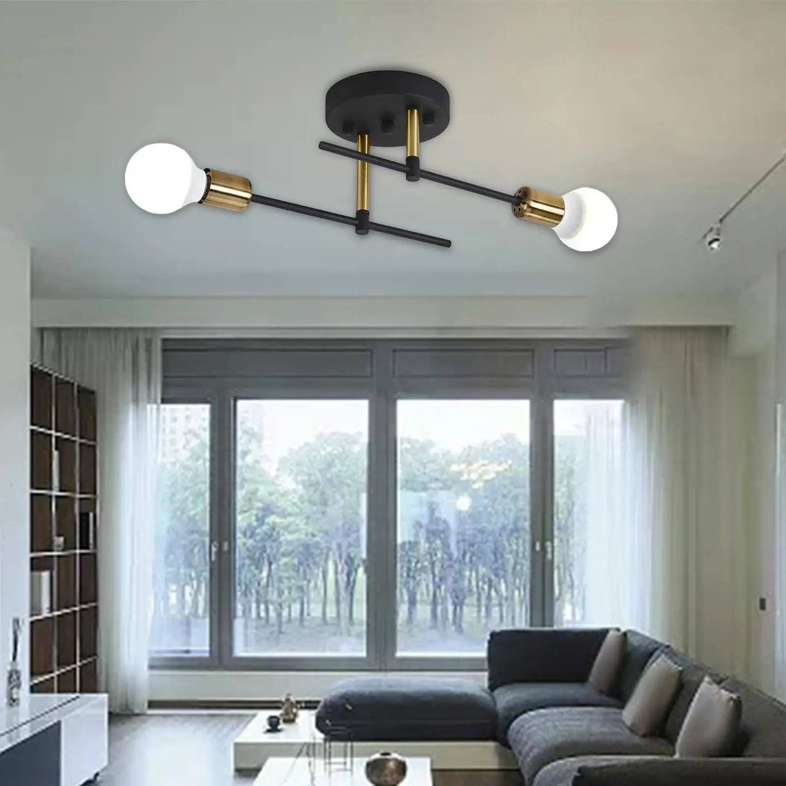 Modern Ceiling Light Chandelier Lamp 2 Lights Lighting Fixture for Bedroom Dining Room Hallway Apartment Decoration