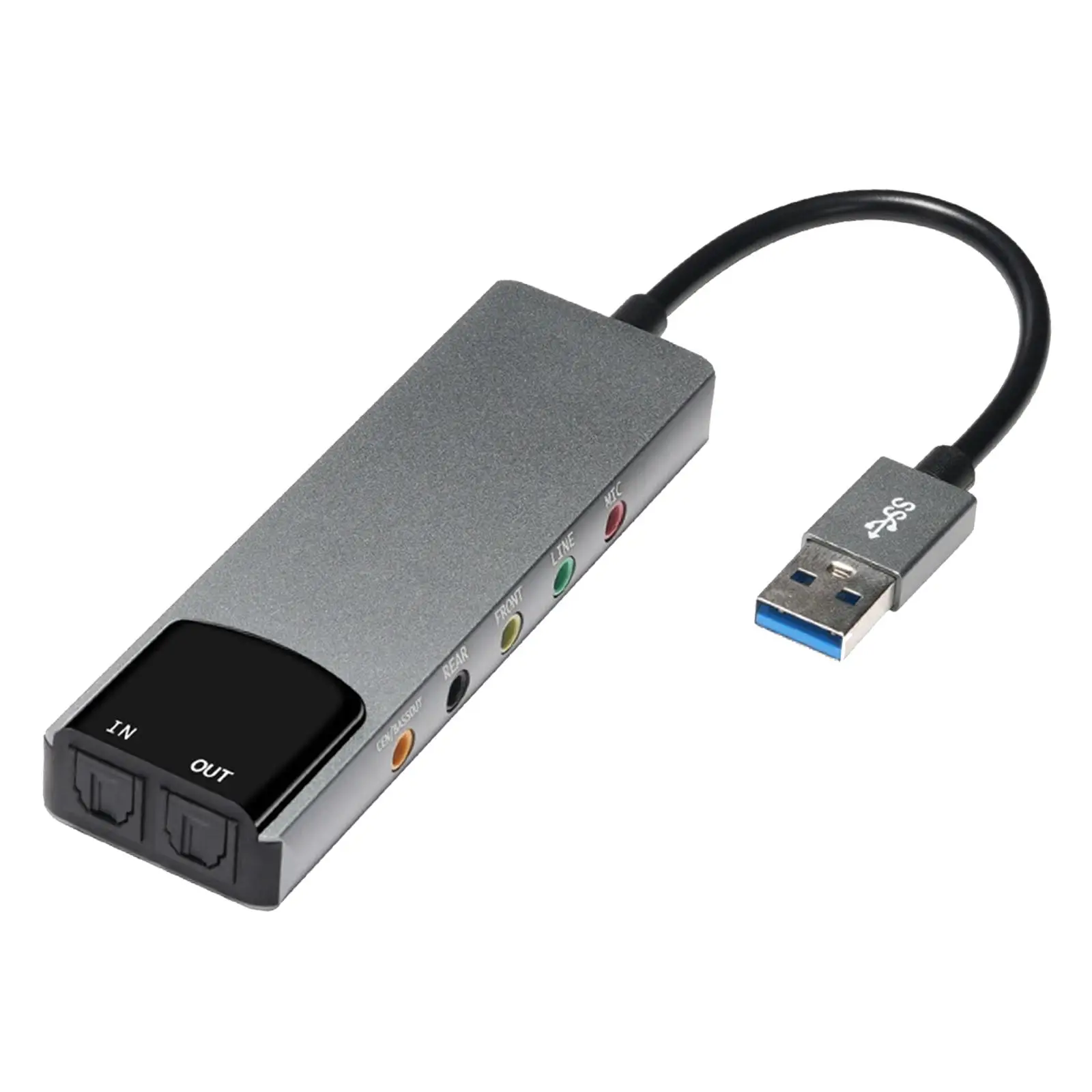 USB Sound Card Aluminum Alloy Premium Durable External Sound Card External Audio Adapter USB Audio Adapter for Laptops Desktops