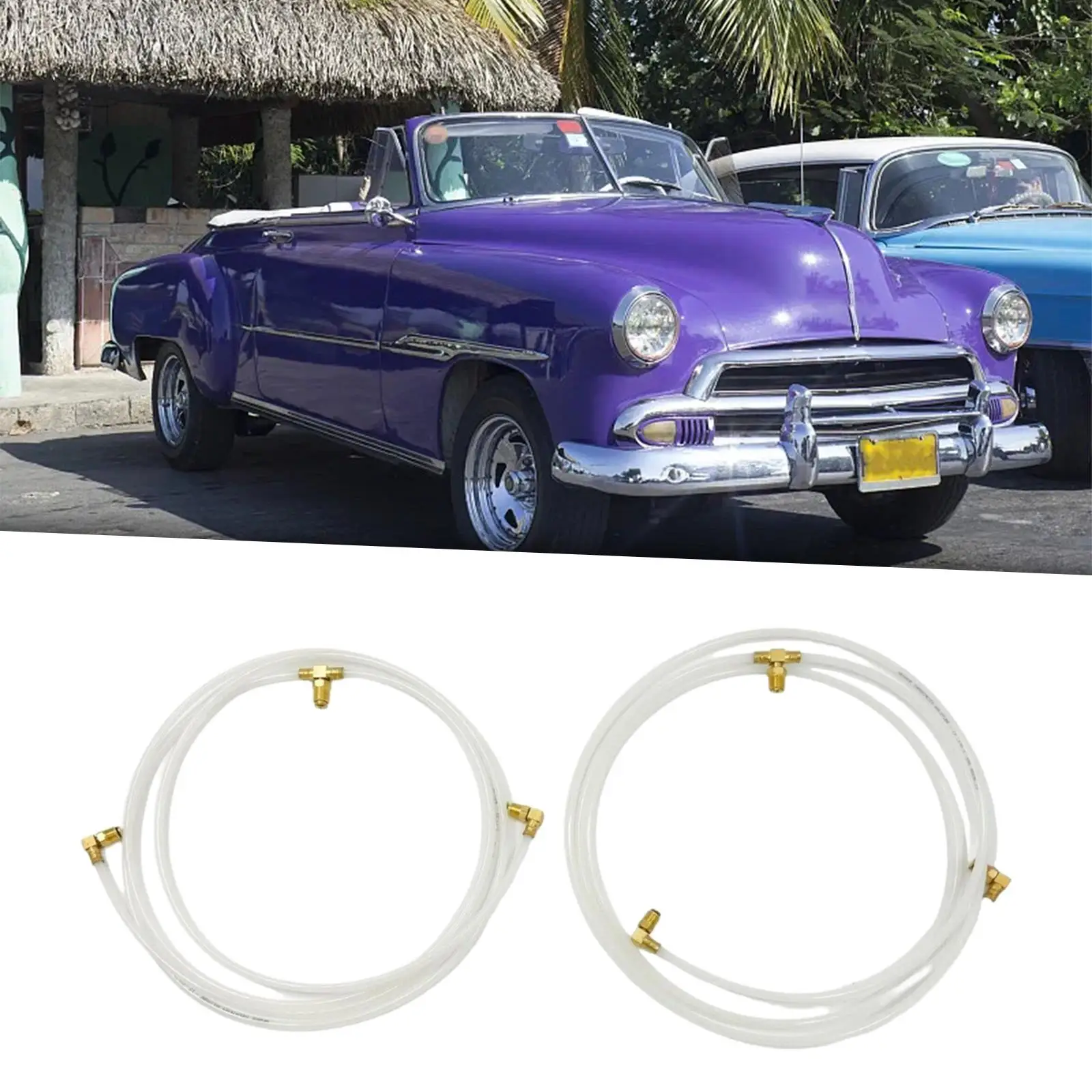 Convertible Top Hydraulic Fluid Hose Line Ho-white-set Pair Hoses for Chevrolet Corvair Impala Replacement Accessories