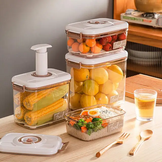 Organizing Kitchen with Vacuum-sealed Containers Leak-proof Storage Food