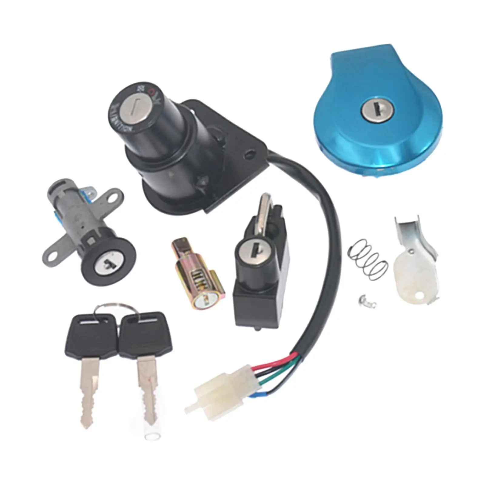 Ignition Switch Fuel Gas Cap Seat Lock Key Set for Virago XV125