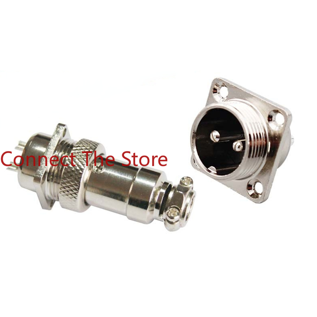 Lot De 5 Connecteurs Aviation GX16-4 étanches 4 Broches - 16mm, 5A 125V - Mâle Pour Panneau