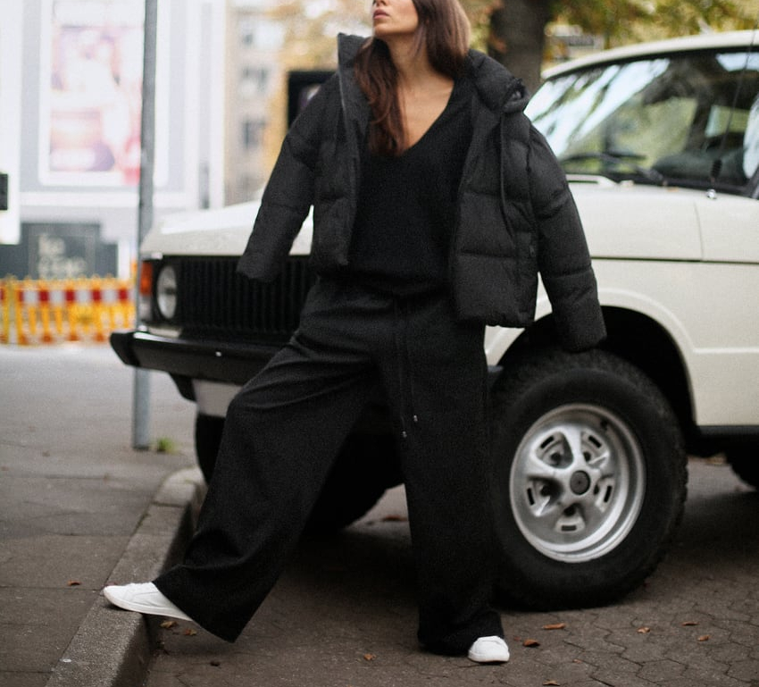 Gesteppte, kurze, dicke Kapuzenjacke für Damen, Winter-Wasser- und Windschutz, verkürzter Anorak, hoher Kragen, lange Ärmel, warmer Mantel_voghion.com