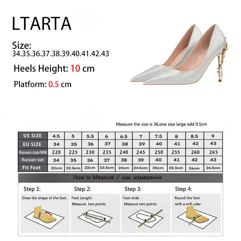 Stiletto Sexy Metal Flower Wedding Fashion Women's Shoes 2022 New 10cm Heel Ladies Shoes High Heels Official Pumps OL ZWM shoes in low heels