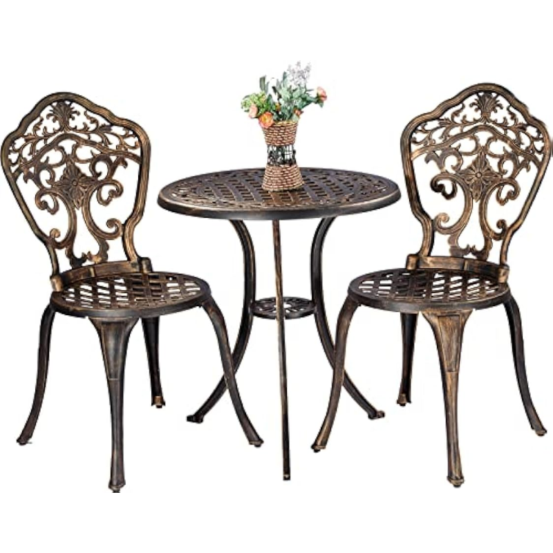 Title 3, ZOTORUN Bistro Set 3 Piece Rustproof Cast Alumi...