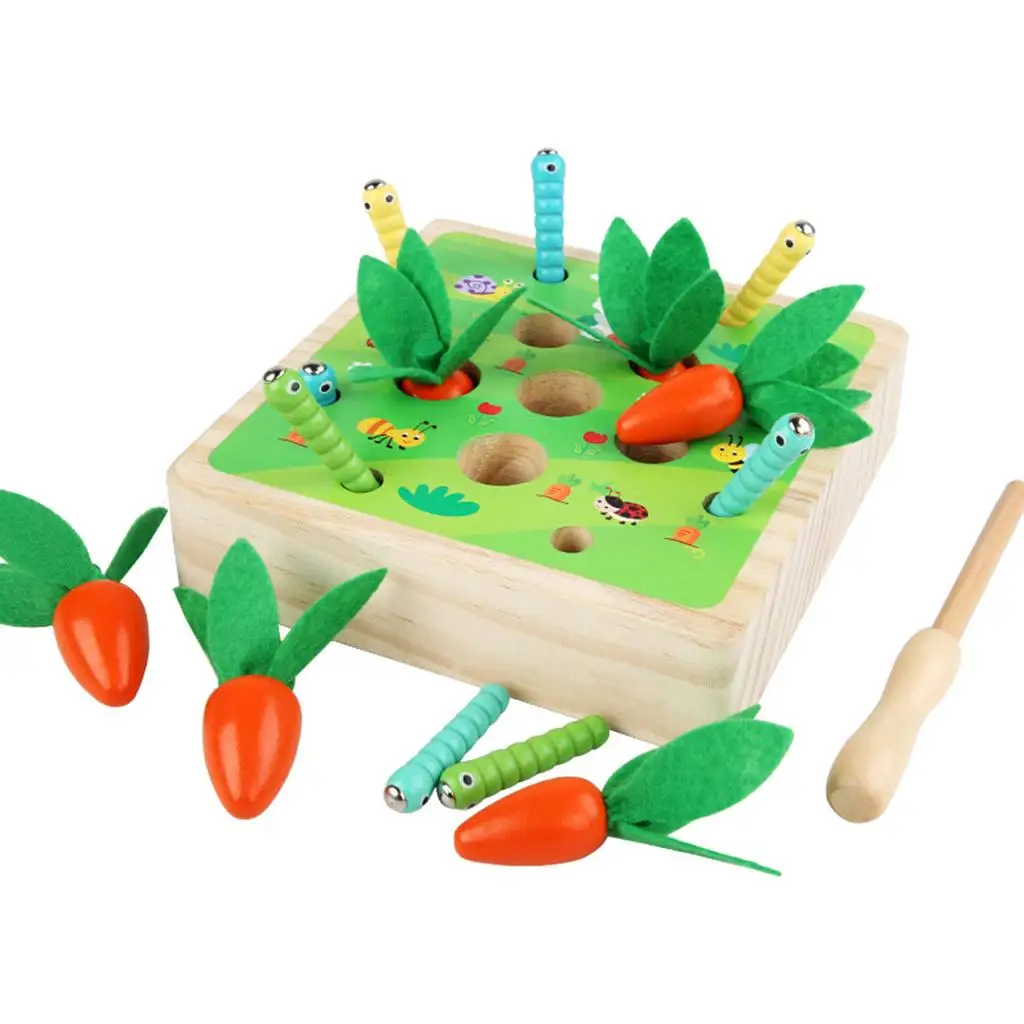 Wooden Montessori Toy Insect Color Recognition Box Matching for Home 