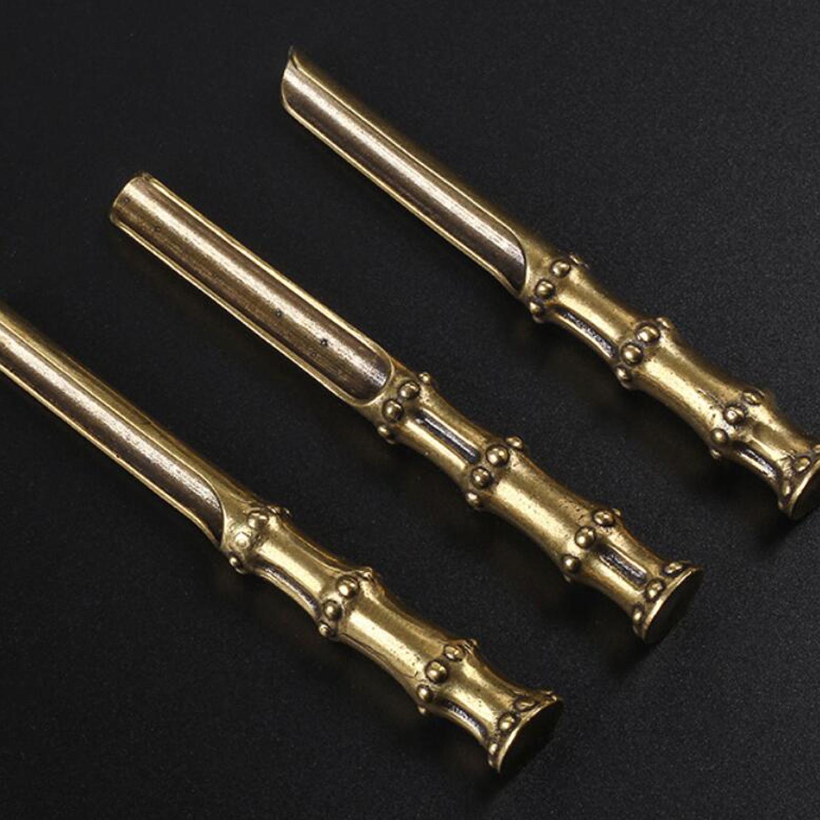Retro Pipe Pressing Rod Multifunctional Carving Bamboo Design Copper Solid Grinding Cigarette Press Smoker Beginner