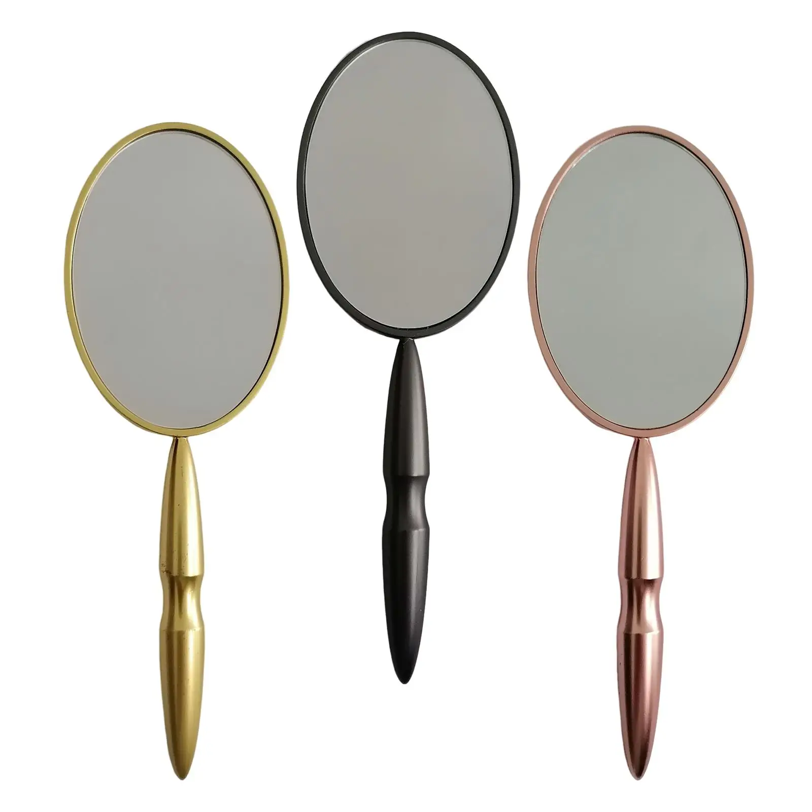 Small Hand Mirror with Handle DIY Blank Back Oval Shape Makeup Mirror Travel