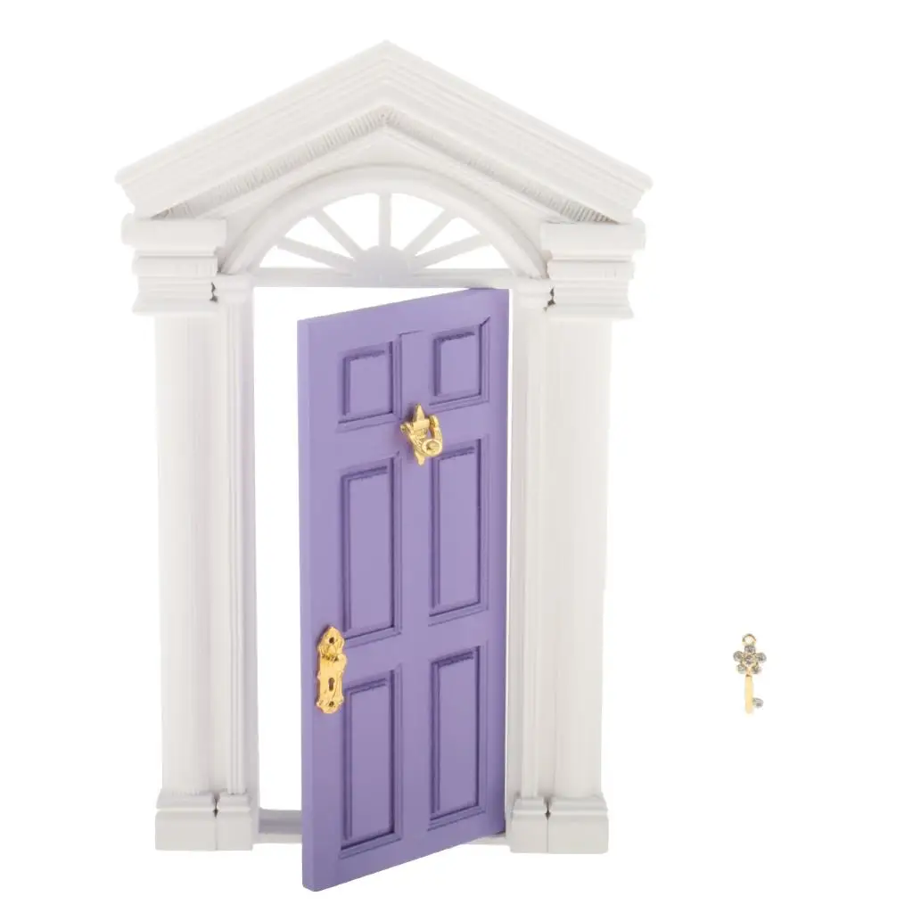 1:12th Dollhouse Miniature Furniture Wooden European-style Villa Exterior Doors