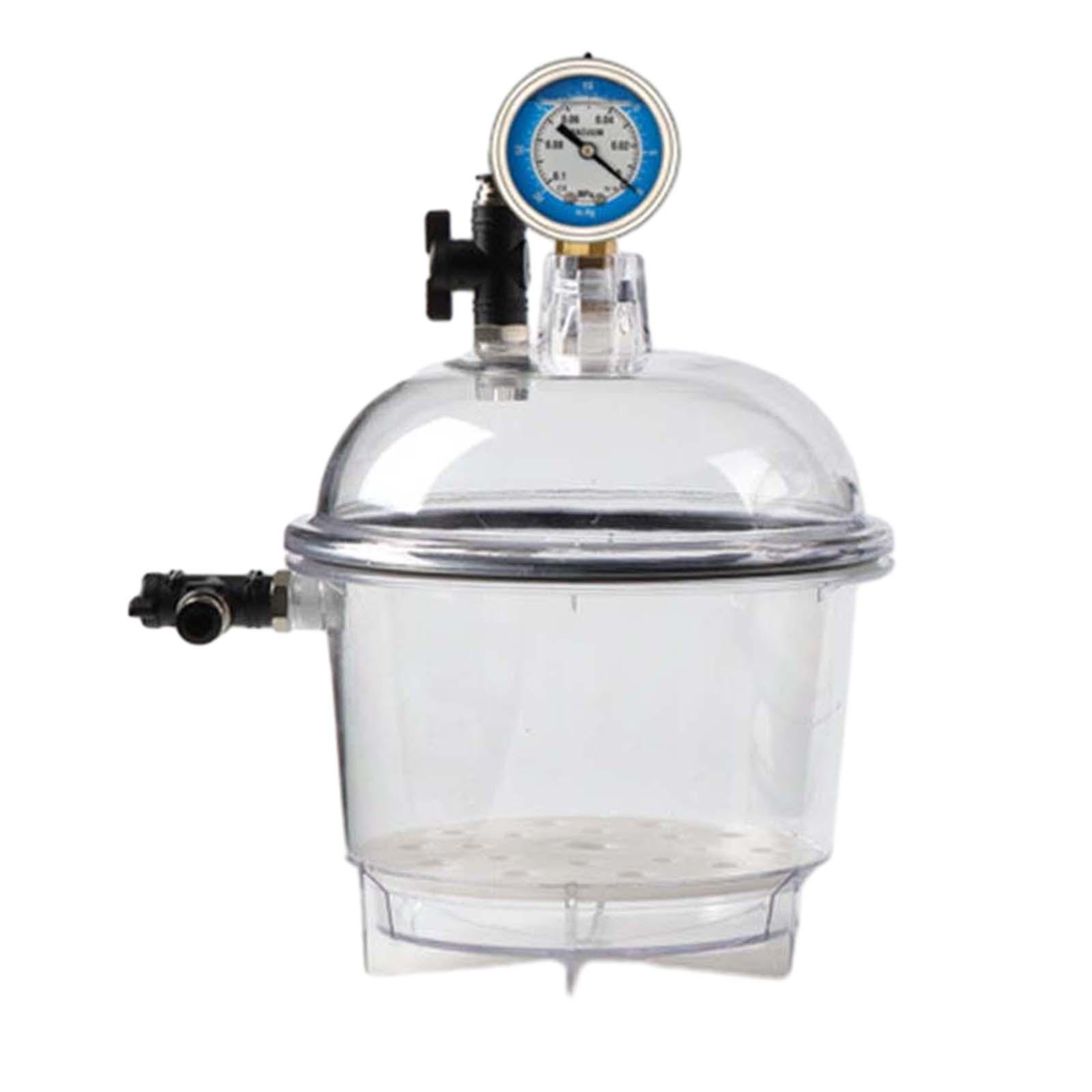 Vacuum Desiccators Double Valves with Pressure Gauge Drying Vessel Laboratory Dryer Lab Vacuum Drying Storage Vacuum Dryer