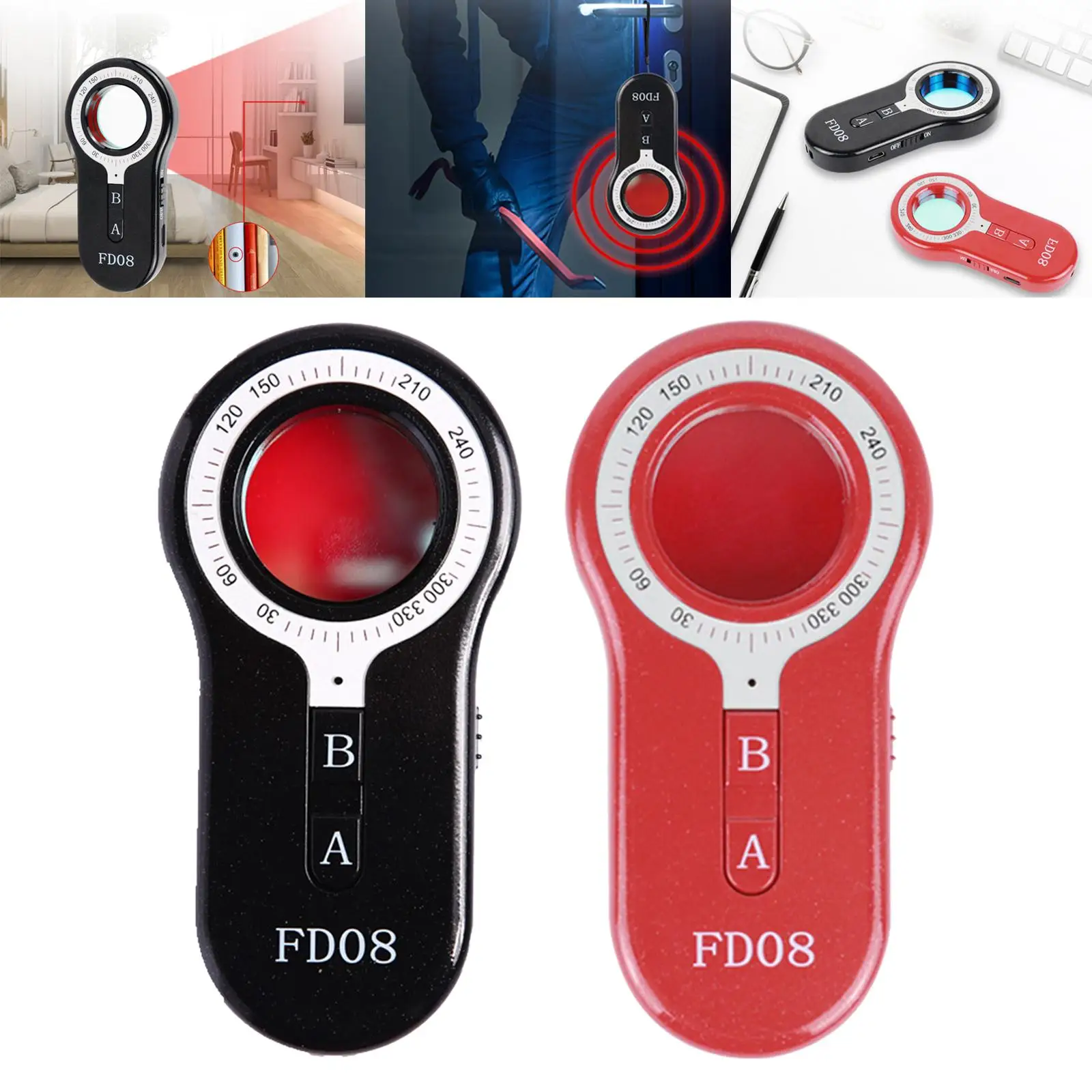 FD08 Wireless Detector Camera Privacy Protector Portable Multifunctional IR Scanner for Personal Alarm Home Security Device