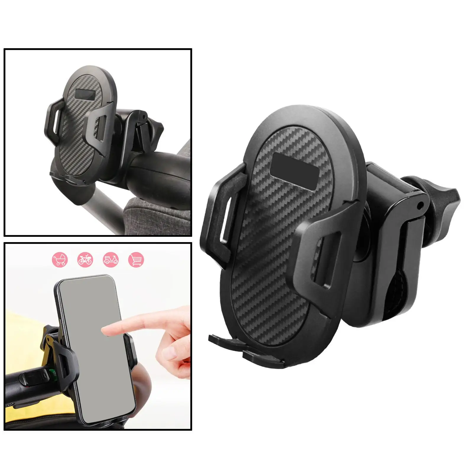 Universal Baby Stroller Cell Phone Holder Aeecssory 360 Degree Rotate Mount Bracket for Bicycle Electric Vehicles Shopping Carts