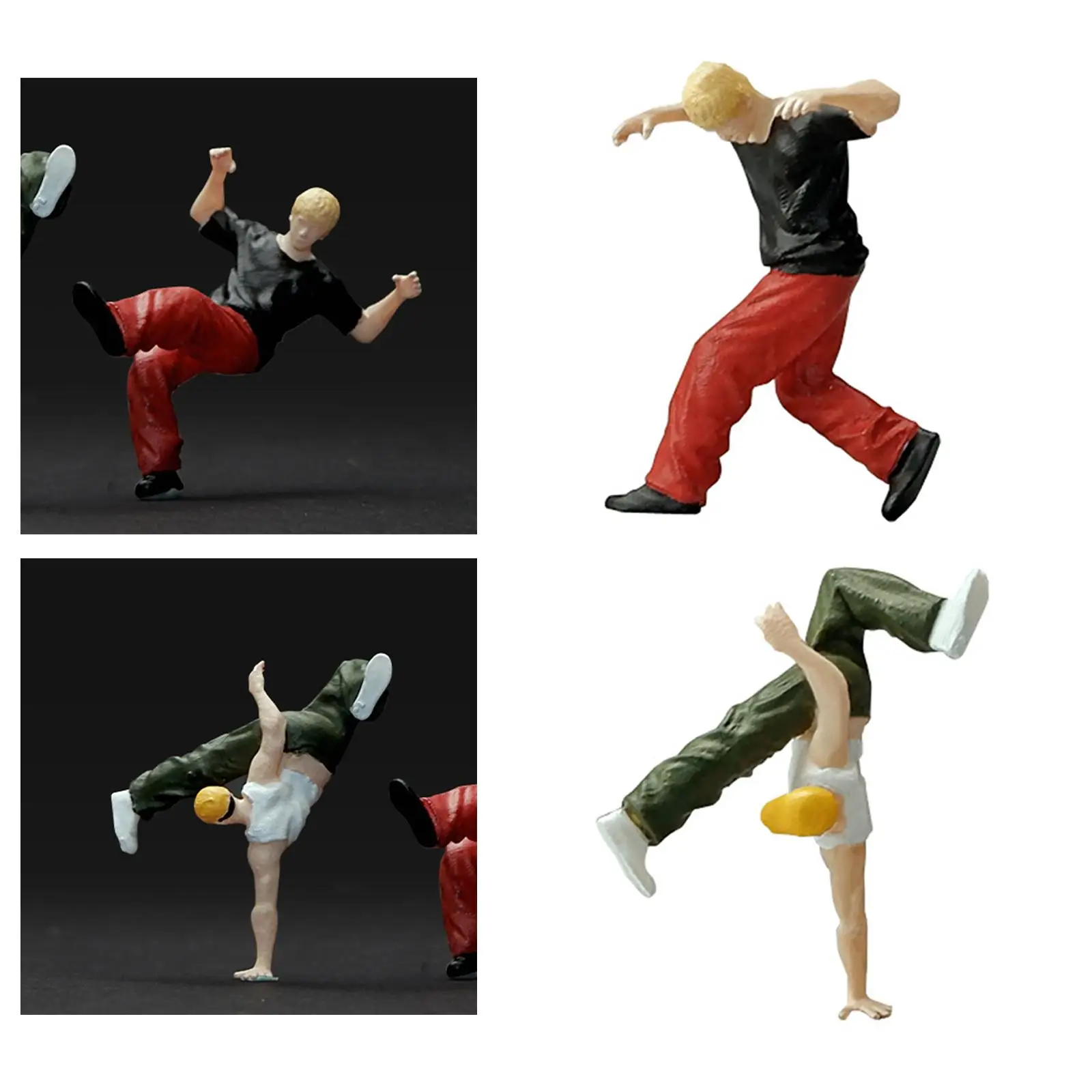 1/64 Scale Figure Street Dancer Model Tiny People for Sand Table Building Accessories Architecture Model Diorama Fairy Garden