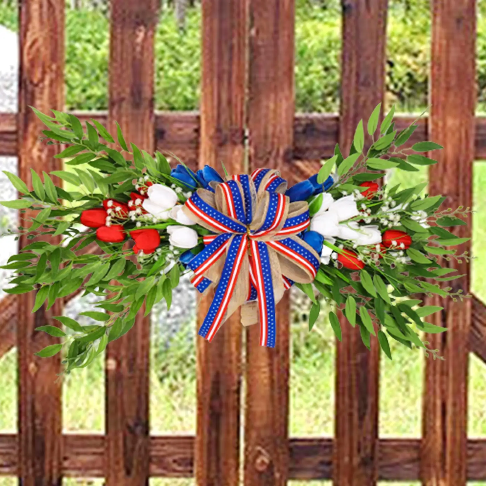 Independence Day Door Swag Summer Floral Swag for Indoor Drawing Room Stairs
