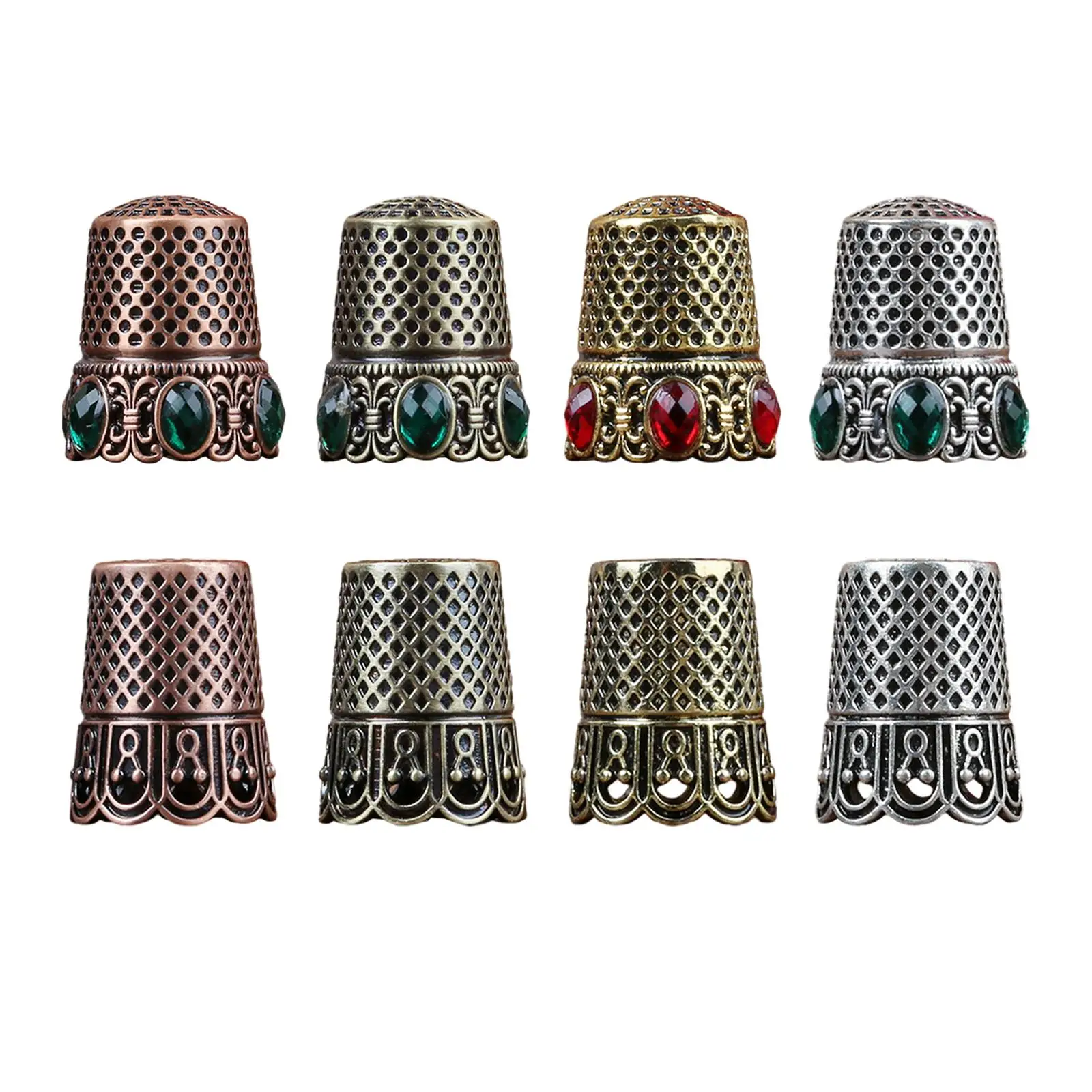 Sewing Thimble Finger Protector Antique Metal Thimble Finger Guards for Sewing Embroidery Needlework Craft Quilting Accessories