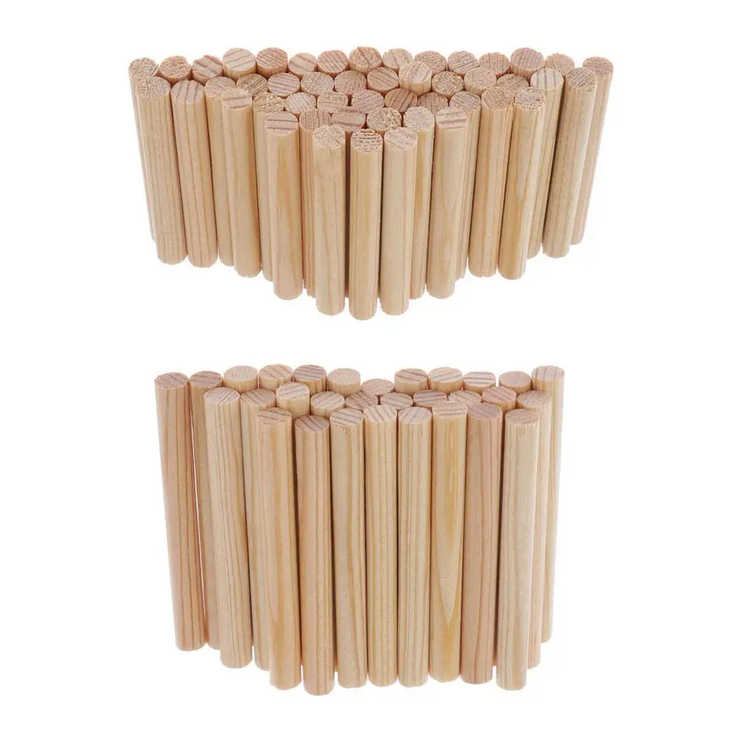 Wooden Dowel Rods Pinewood Dowels - Round Wood Dowels for Crafts - Unfinished Natural Wood Dowels for Wedding 
