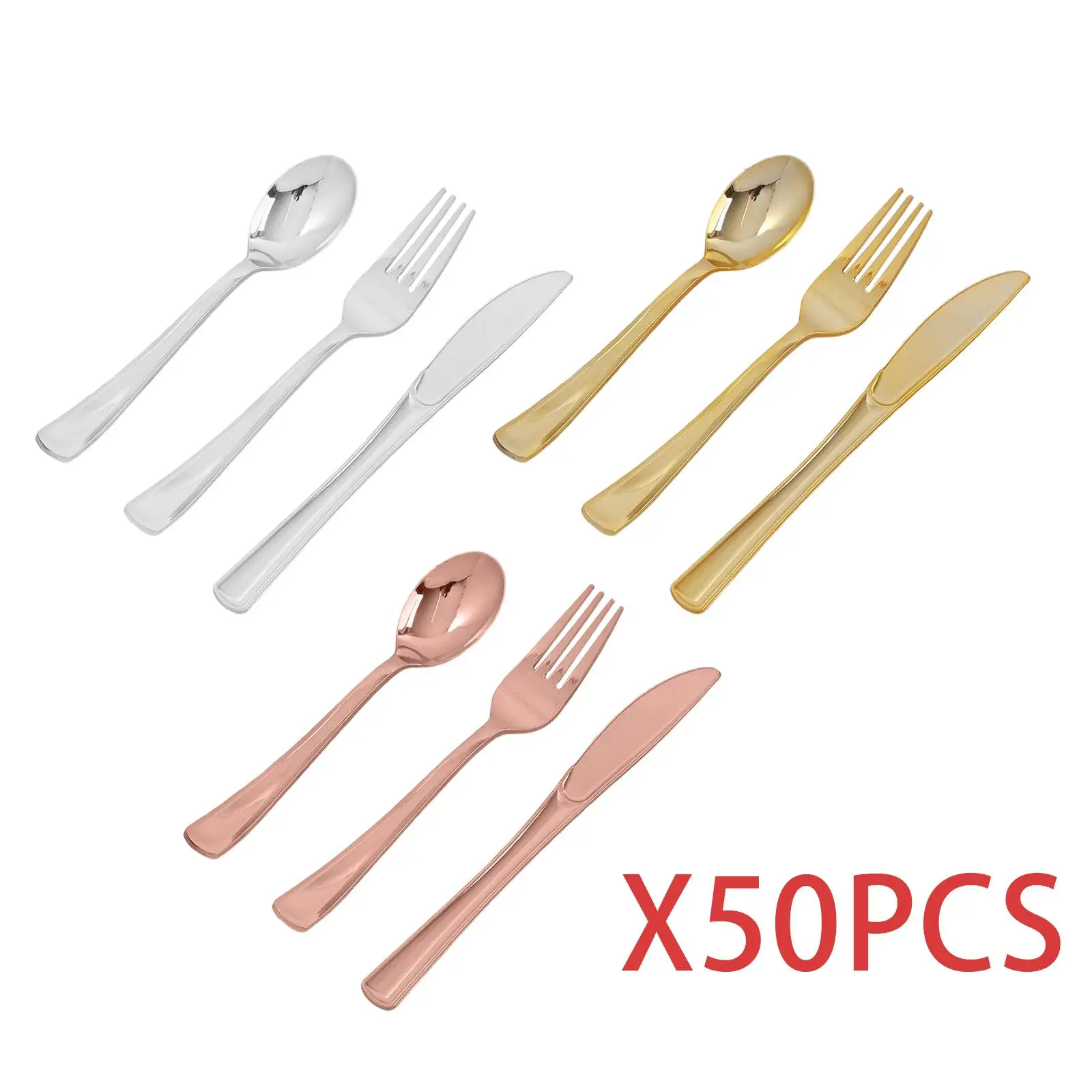 Disposable Tableware Decoration Supplies Sturdy Dinnerware Flatware for Engagement Catering Events Parties Dinners Dessert Shop