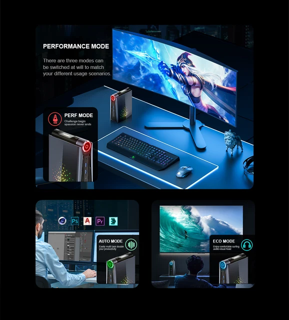 [Gaming PC] Mini PC Gaming, AMD Ryzen 7 5700U (up to 4.3Ghz) 32GB DDR4  512GB M.2 SSD 11 Pro Zen 3 Ryzen Mini PC RGB Lights AMR5 Mini Computer  WiFi6 4K