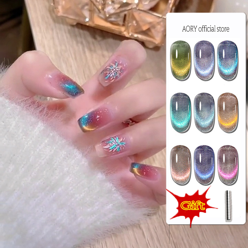 Best of AORY Cat Eye Gel Polish Crystal Rainbow Magnetic Gel Nail Polish Variety Nail Semi Permanent Varnish UV Gel For Nail Art Design Reviews & Tips