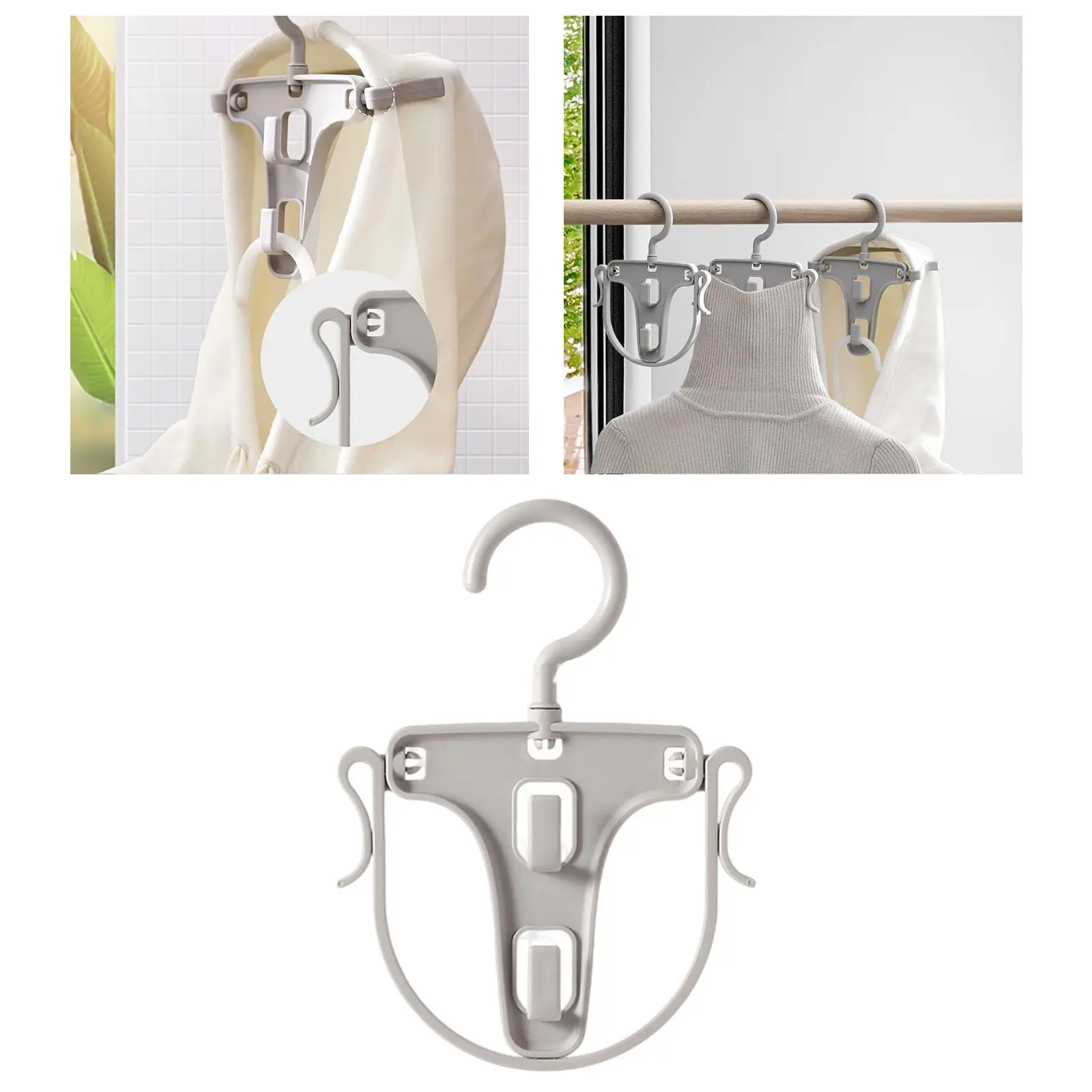 Laundry Drip Clothes Hanger 360 Degrees Rotatable Storage Double Hook Portable Hanging Dryer Small for Hat Sock Home Boot