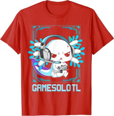 Bundle 4 Shirts Gamesolotl Axolotl Video Gamer store Kawaii Pastel Goth Anime T-Shirt