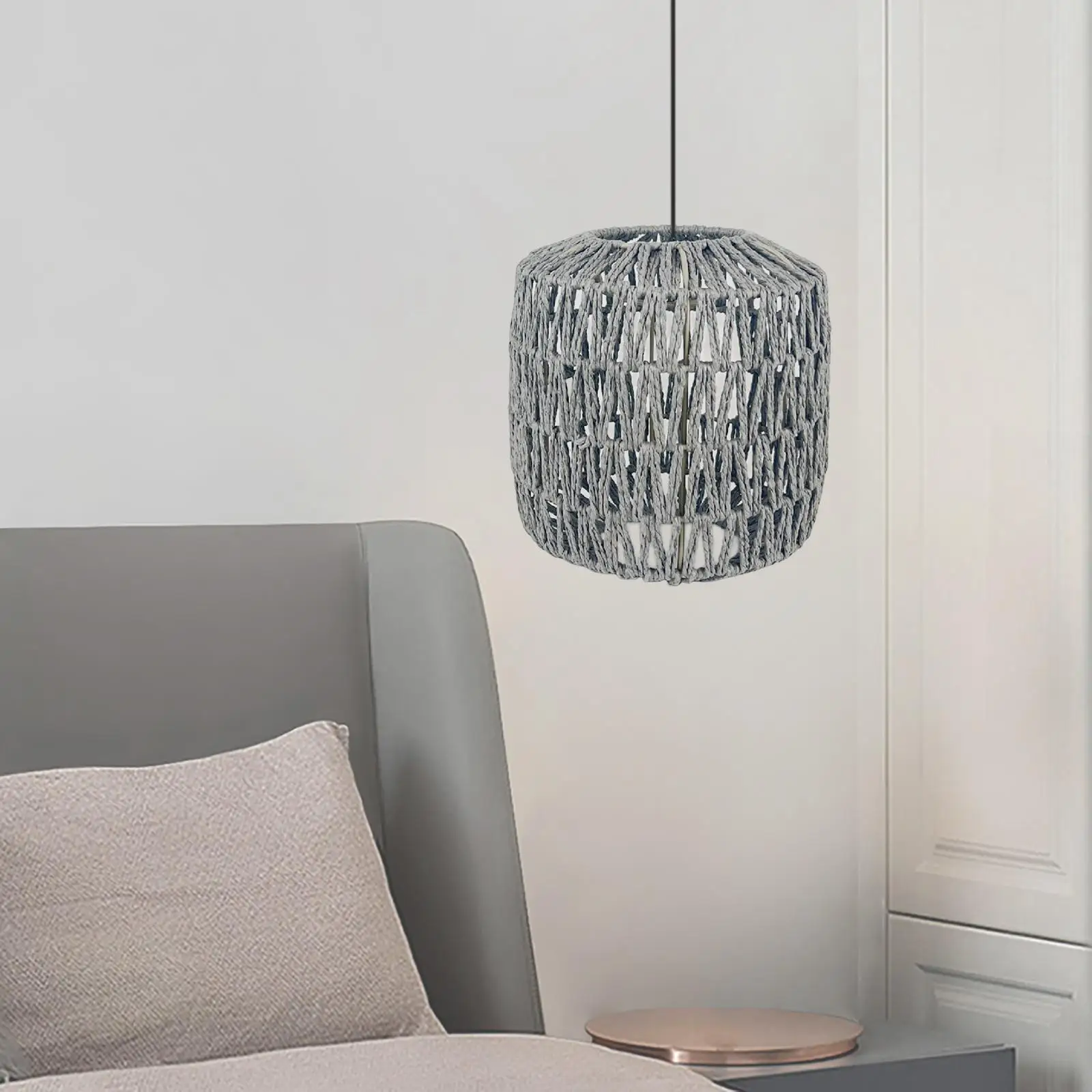 Pendant Lamp Shade Wicker Woven Ceiling Light Shade Rattan Hanging Light Fixture Lampshade for Kitchen Restaurant Decoration