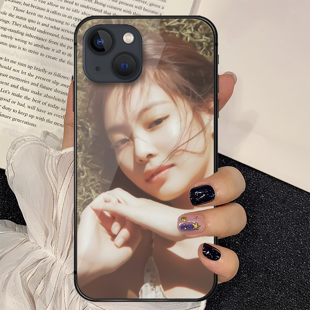 Чехол для телефона Jennie Kim Kpop из закаленного стекла в Корейском стиле  для Iphone 7 8 11 12 13 14 Pro Max Plus Mini 6s X XS XR SE, черный |  AliExpress