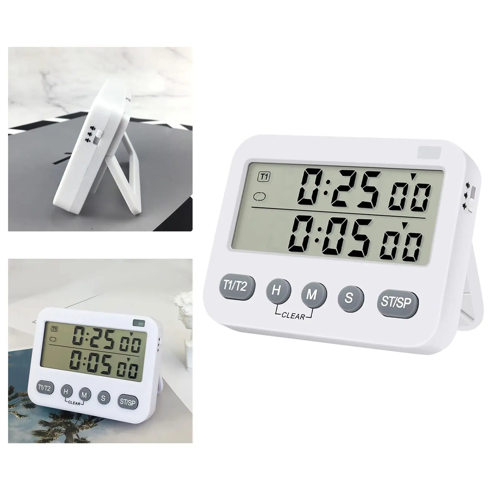 Dual Digital  with Magnet Display Screen Stopwatch for Kitchen Bedroom