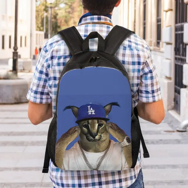 Big Floppa Meme Backpacks for Men Women College School Students