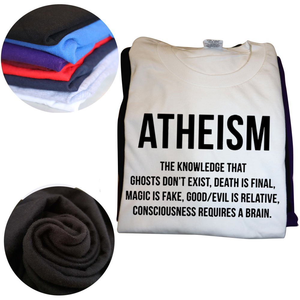 Atheismus lustige Definition Zitat Anti Religion Atheist Geschenk Witz T-Shirts Grafik Baumwolle Streetwear Kurzarm T-Shirt – Detail 4