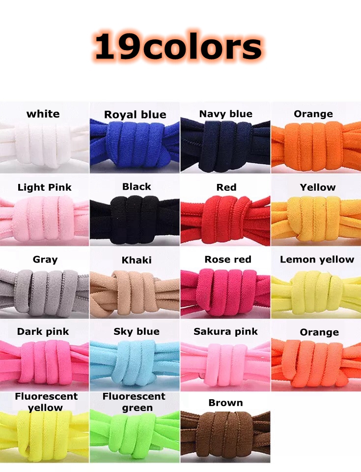 New 1Pair Elastic Locking Shoelaces Semicircle Shoelace Sneakers Shoe Laces Quick No Tie Shoelace Kids Adult Shoes Lace 21colors