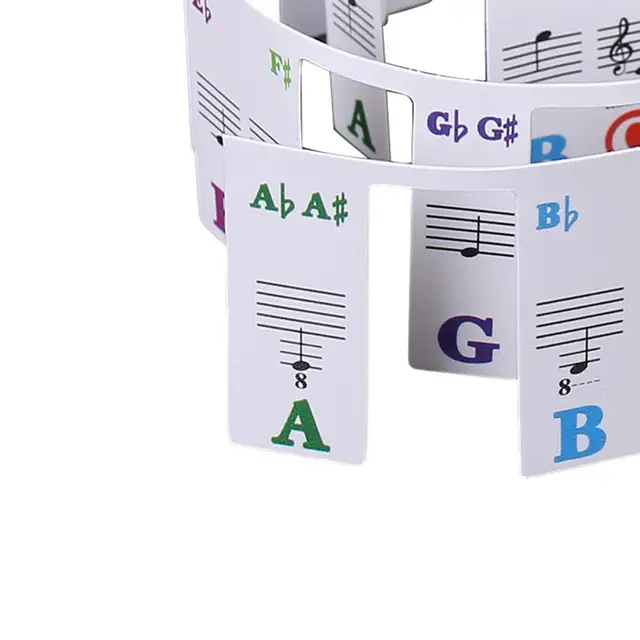 61 teclas de piano teclado adesivos grand/vertical/elétrica piano stave  anotação nota tira etiqueta símbolo para iniciantes estudantes - AliExpress