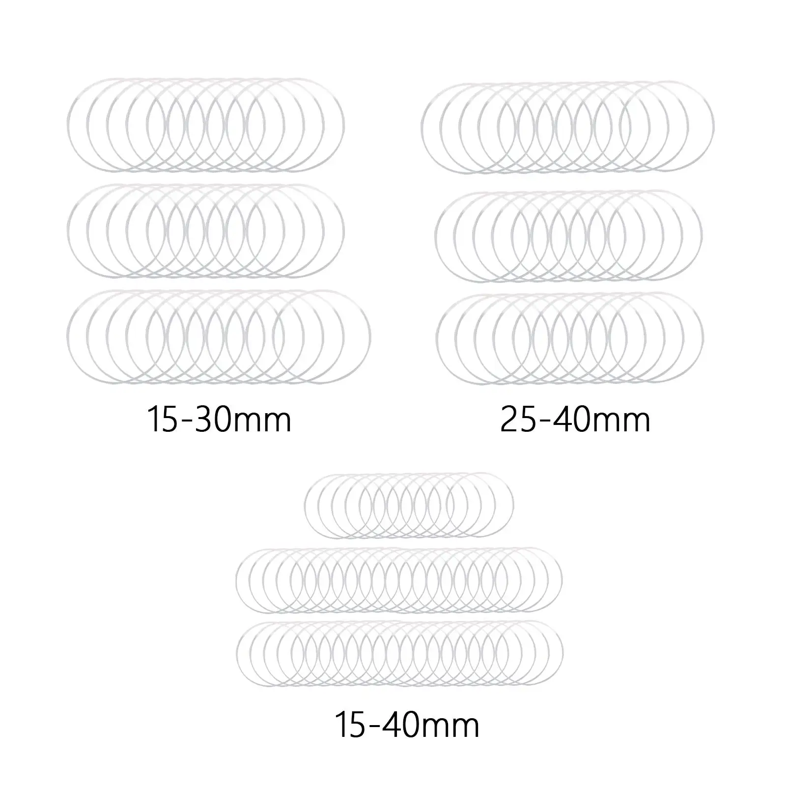 Watch Glass Gasket 0.9mm Height 0.45mm Thick Watch Parts Assorted O Ring Kit for 1.0mm-1.2mm Round Watch Glass Watch Repair Tool