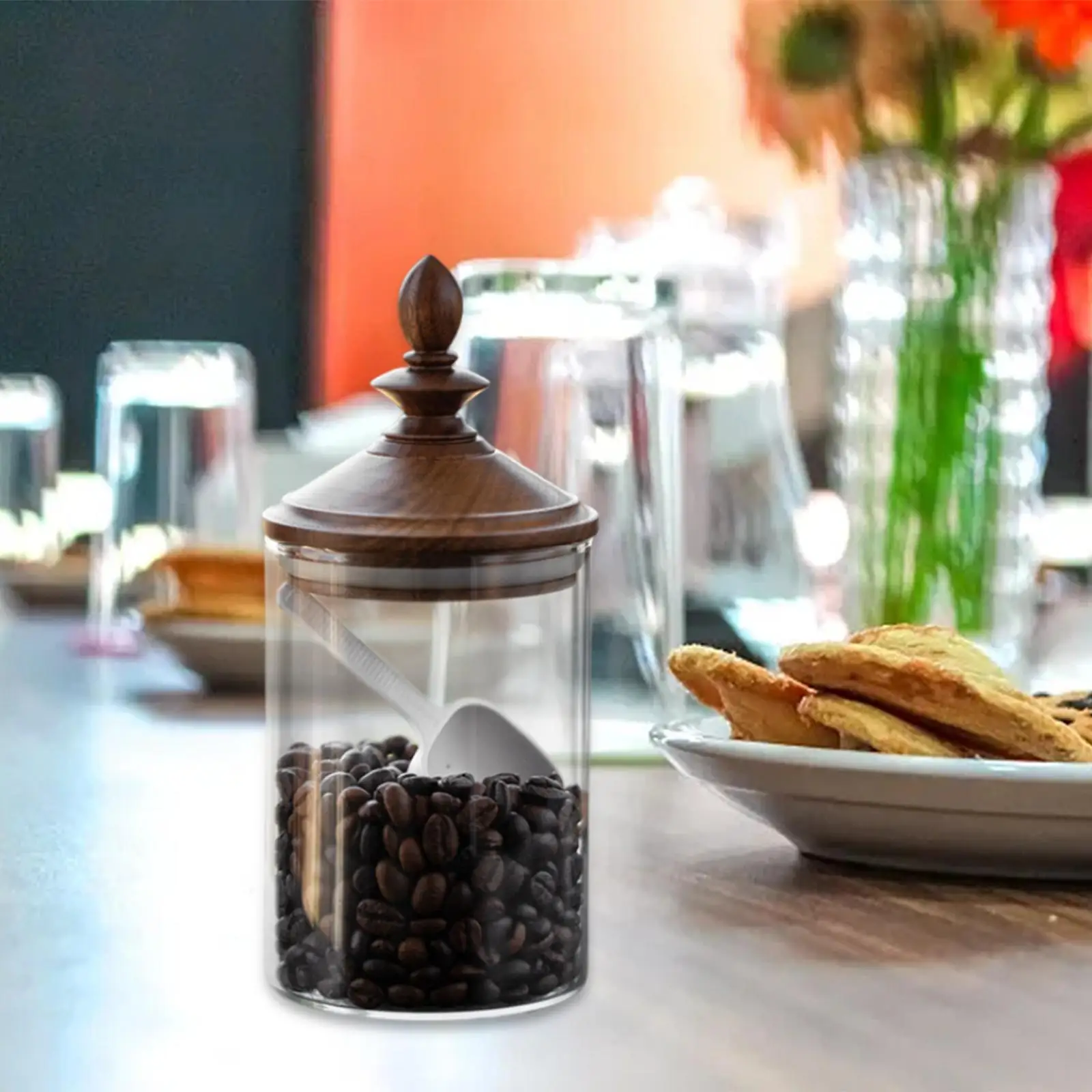 Glass Food Storage Jar Loose Tea Organization with Airtight Lid Multifunctional