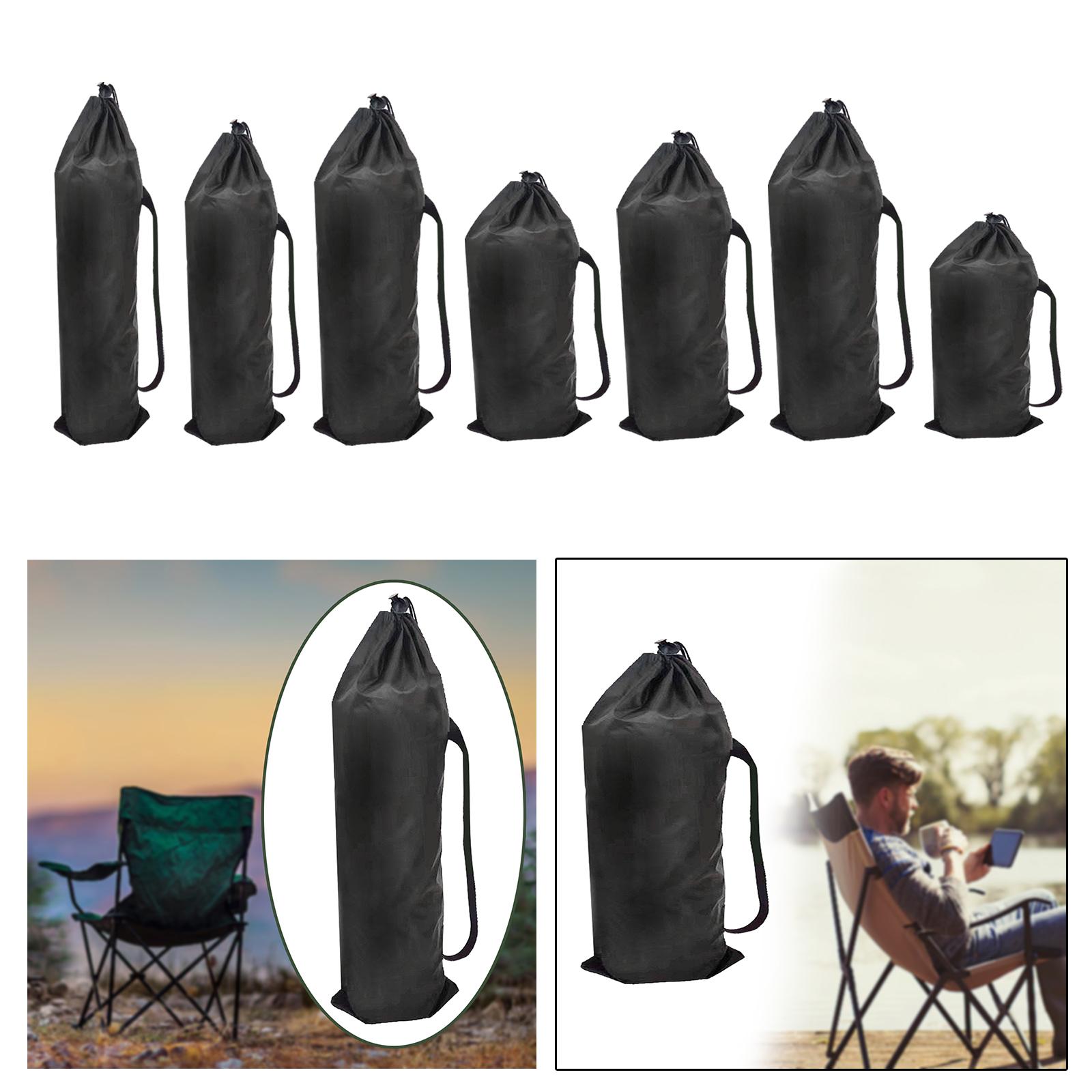 Folding Chair Bag Black with Shoulder Strap Folding Chair Storage Bag for Umbrella Beach Chair Yoga Mat Tripod Outdoor Camping