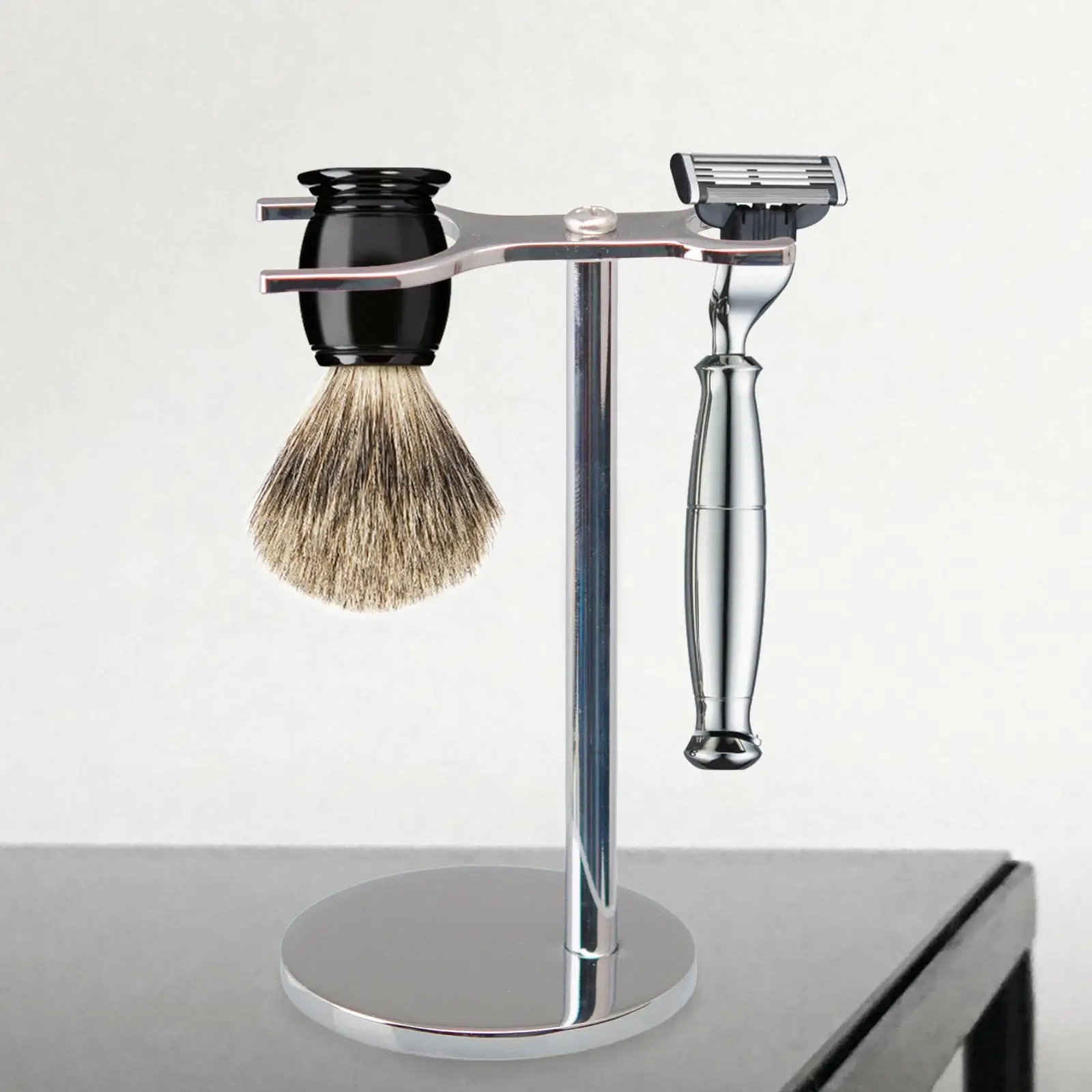 Shave Brush and Razor Stand Deluxe Extra Stability Modern Shave Accessory Razor Holder and Shaving Brush Stand for Razor & Brush