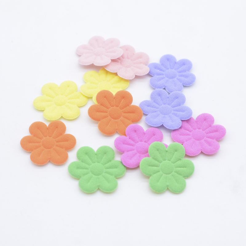50 Stück 20 mm gepolsterte Blumenapplikationen für DIY-Kleidung, Hut, Schuhe, Basteln, Nähzubehör, Patches, Kopfbedeckung, Haarspangen, Dekor-Zubehör – Detail 3