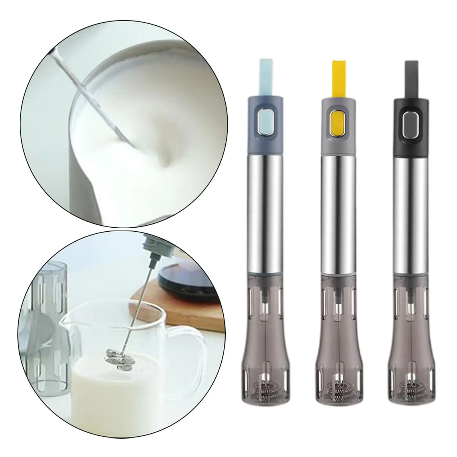 Milk Frother Battery Operated Easy Cleaning Milk Steamer Blender Coffee Eggbeater for Tea Matcha Kitchen Bar