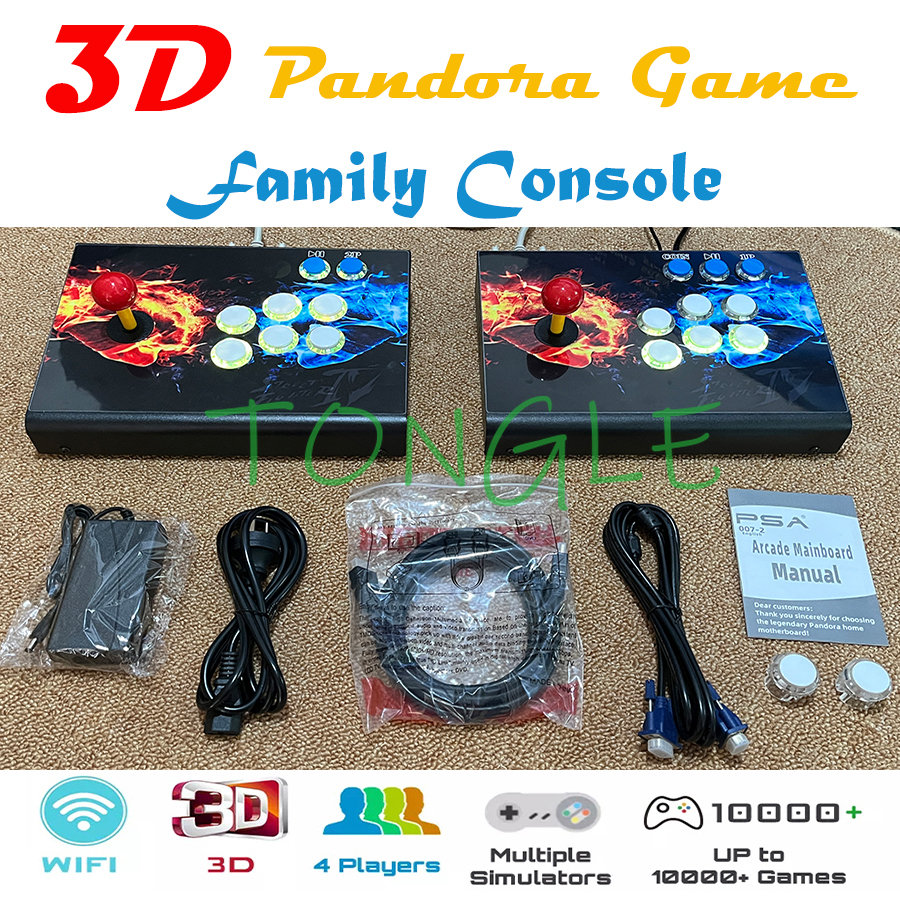 3D Pandora Сага, Wi-Fi аркадная палочка, игровая консоль со встроенным  CX/DX/EX Box 26800/8000/10000 в 1 для 2 игроков, джойстик HDMI на ТВ