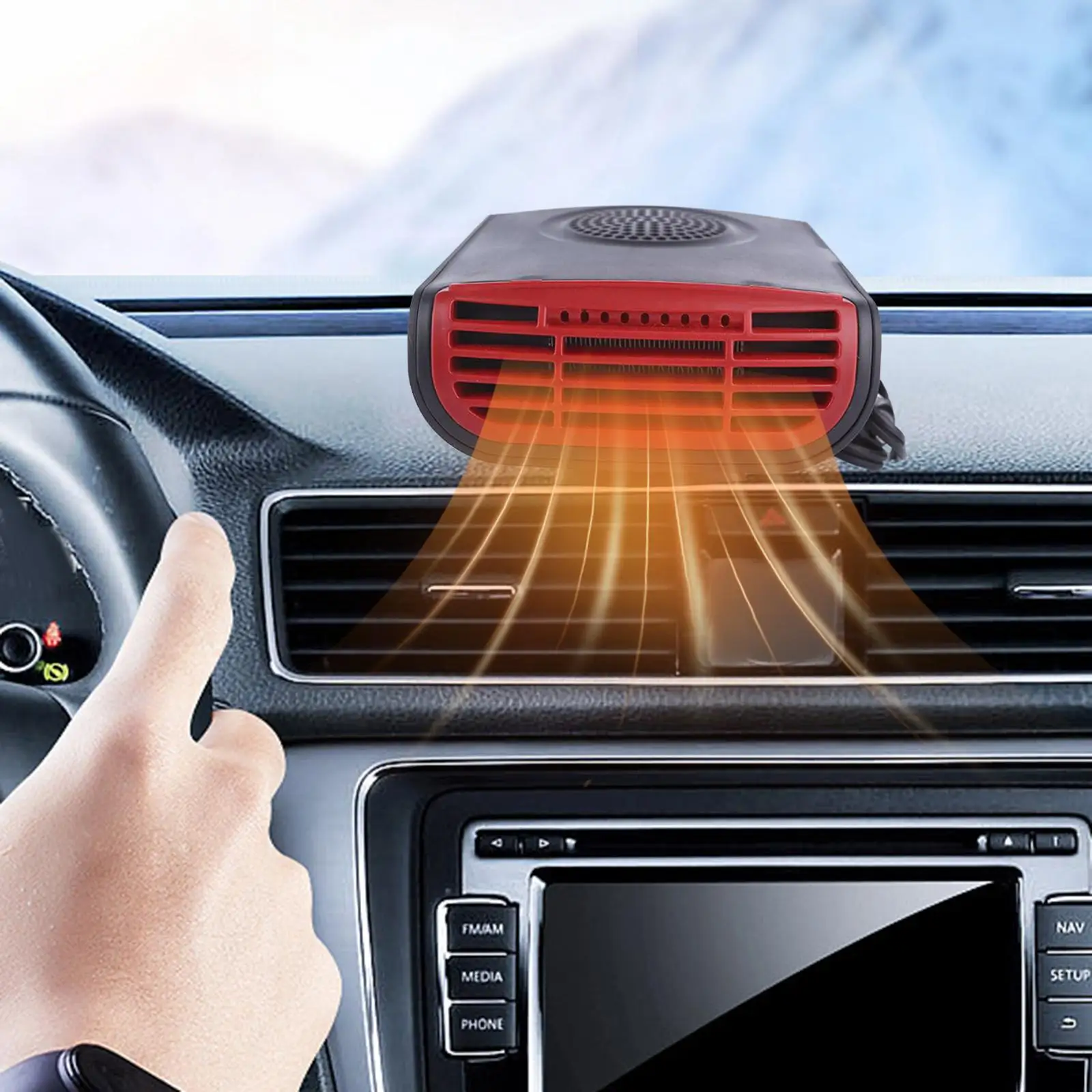 12V 150W Car Interior Heater Fan Window Defroster Vehicles in Winter Universal for Easily Install Professional Accessory