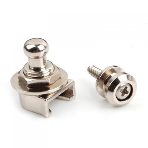 1pc Chrome Plated Round Head Skidproof Strap Lock Straplock For Electric Guitars
