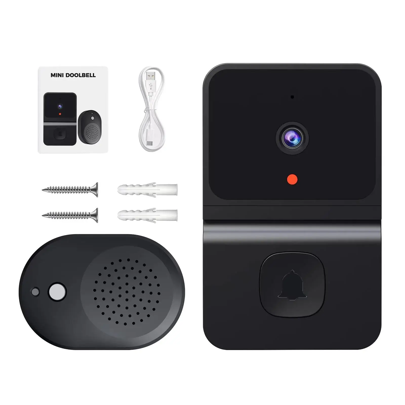 Doorbell Camera Wireless Clouds Storage Device Two Way Audio App Control Battery Operated Small Wifi Door Chime Video Doorbell