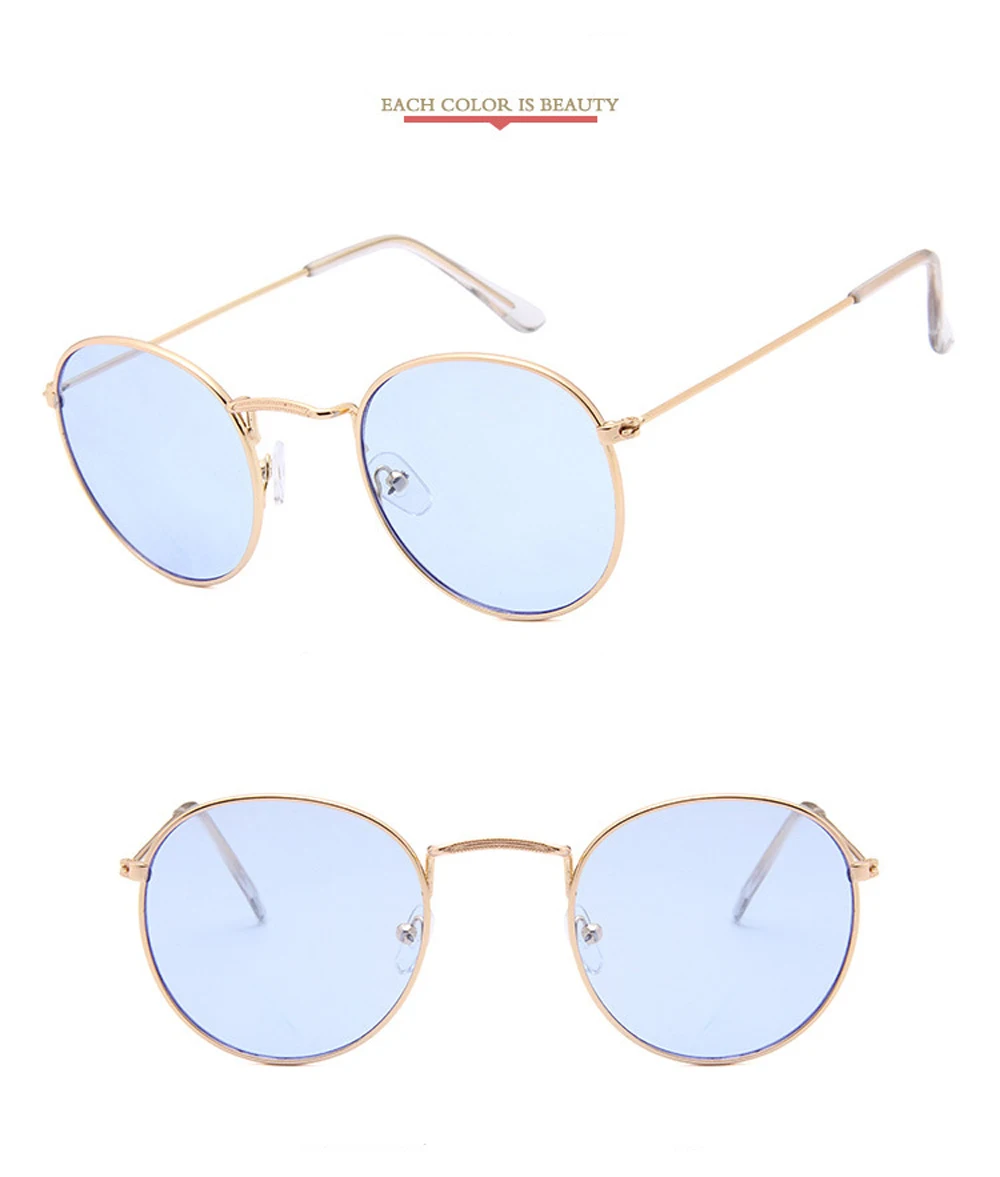 Vintage verspiegelte Sonnenbrille Herren und Damen Retro Sonnenbrille mit Metallrahmen Outdoor-Mode Brillen – Detail 27